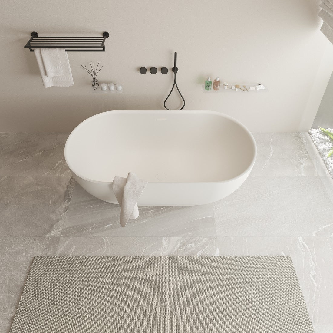Ideavit SolidEra Freestanding Bathtub – Matte White – –