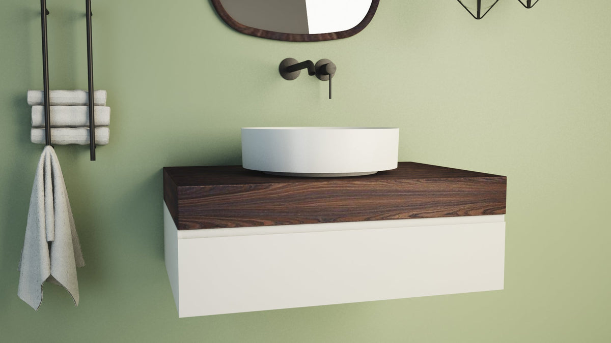 Ideavit SolidFloat Vessel Sink – 16" Matte White / Matte Dark Grey – Matte White – –