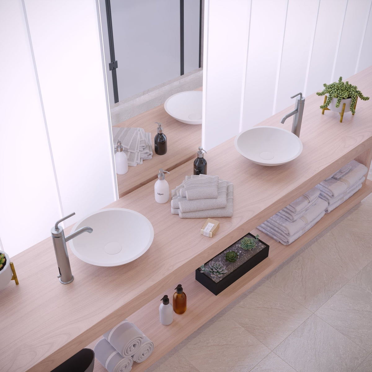 Ideavit SolidFox Vessel Sink – 14" Matte White – – –