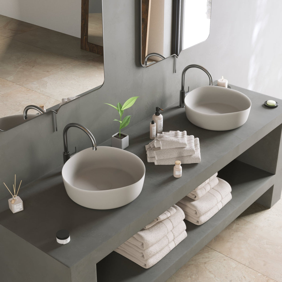 Ideavit SolidHarmony Vessel Sink – 16" Matte White – – –