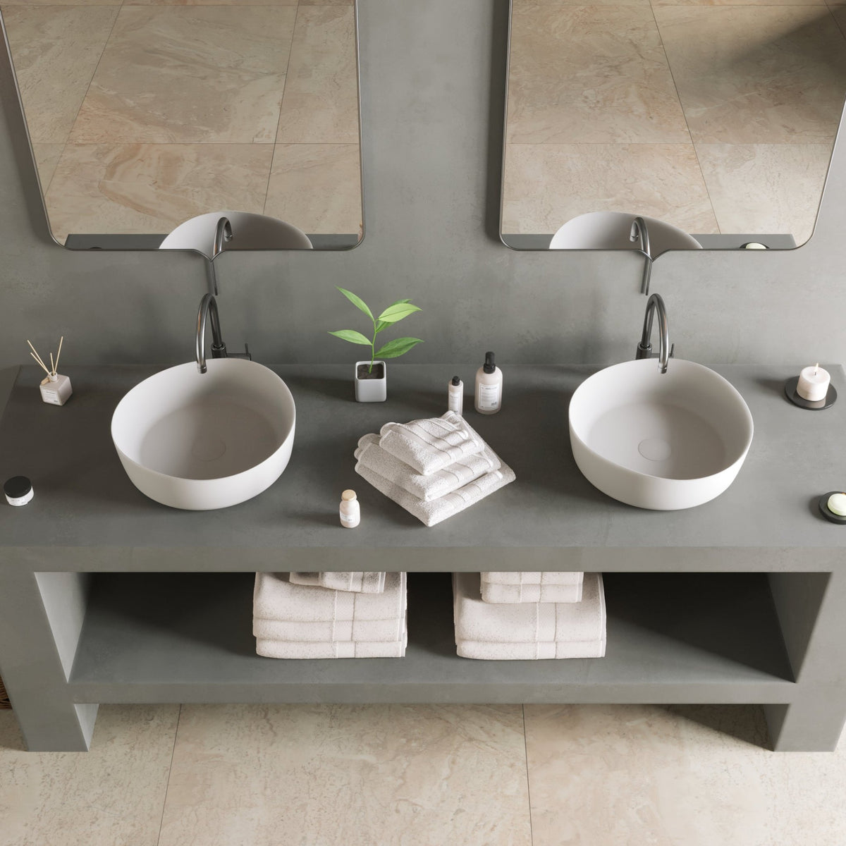 Ideavit SolidHarmony Vessel Sink – 16" Matte White – – –