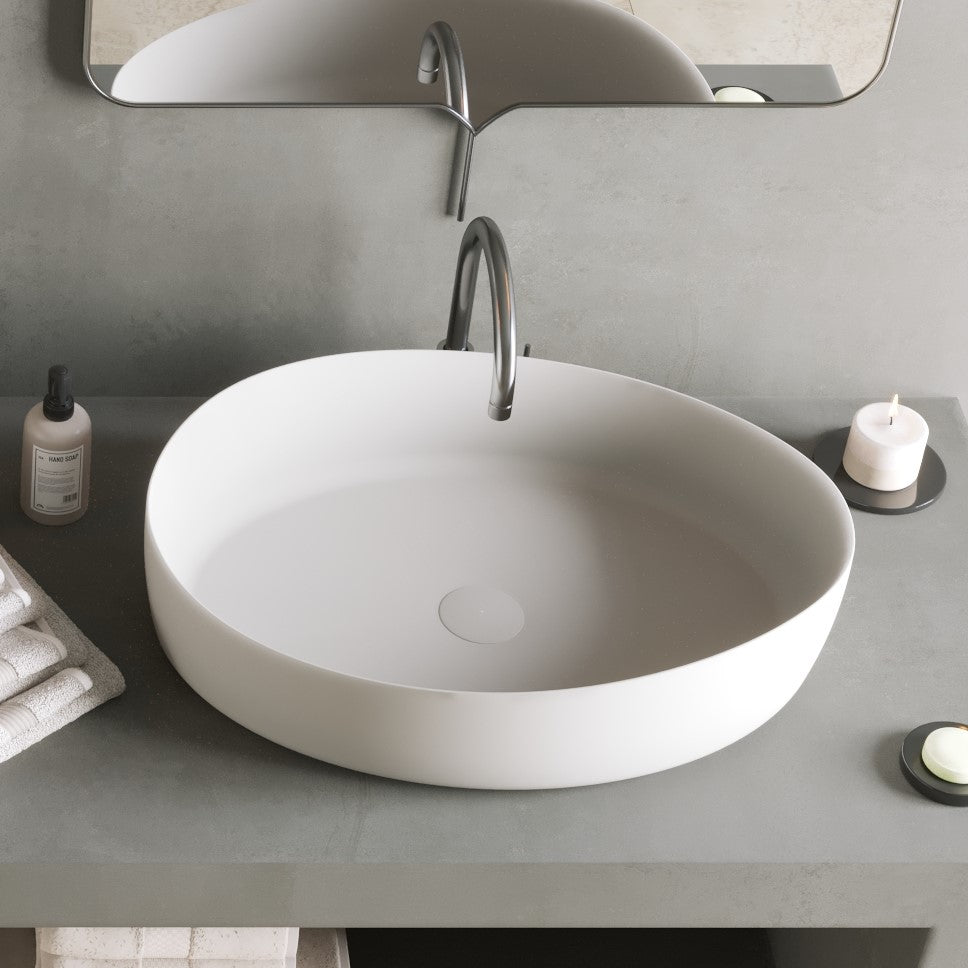 Ideavit SolidHarmony Vessel Sink – 24" Matte White – – –