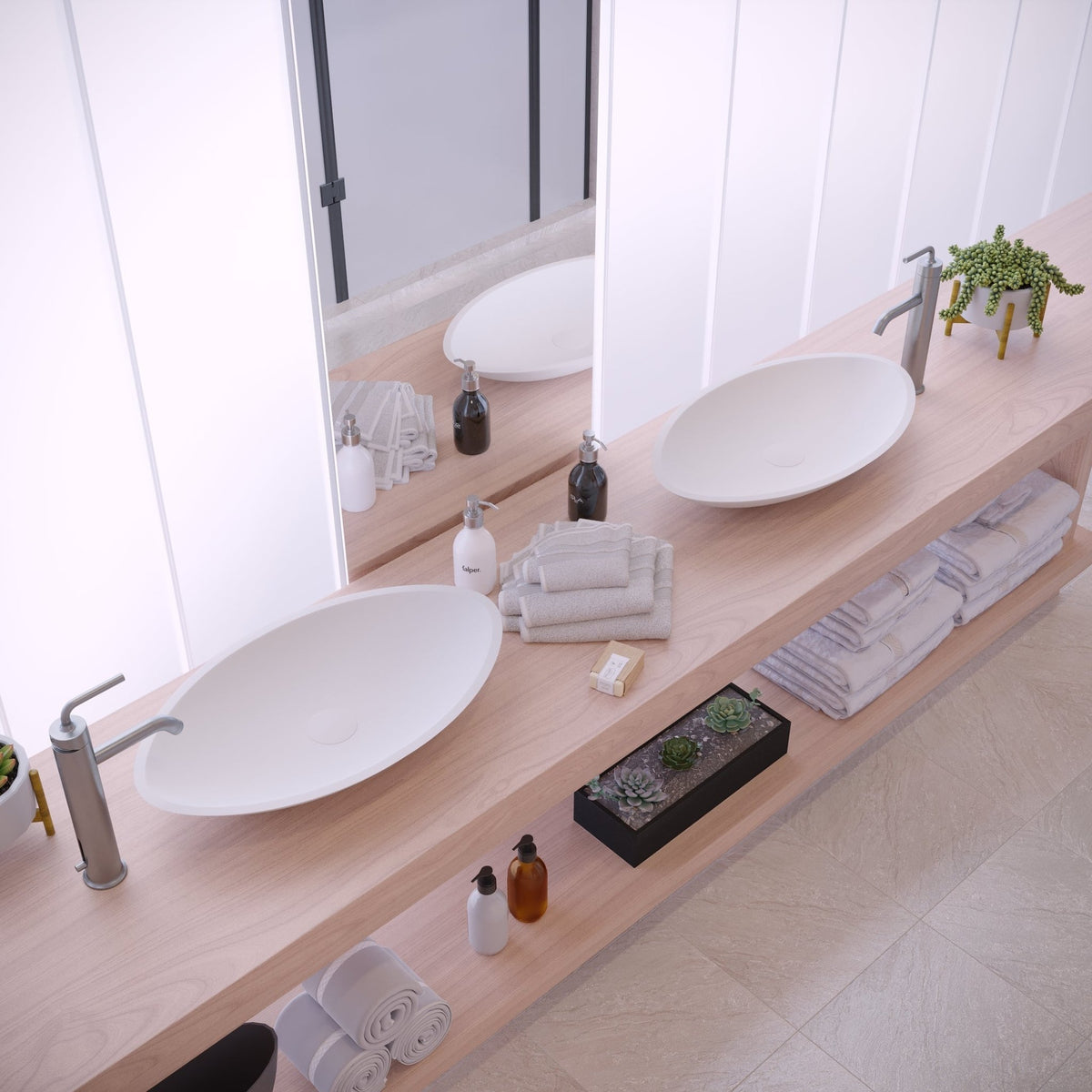 Ideavit SolidJazz 60 Vessel Sink – 24" Matte White – – –