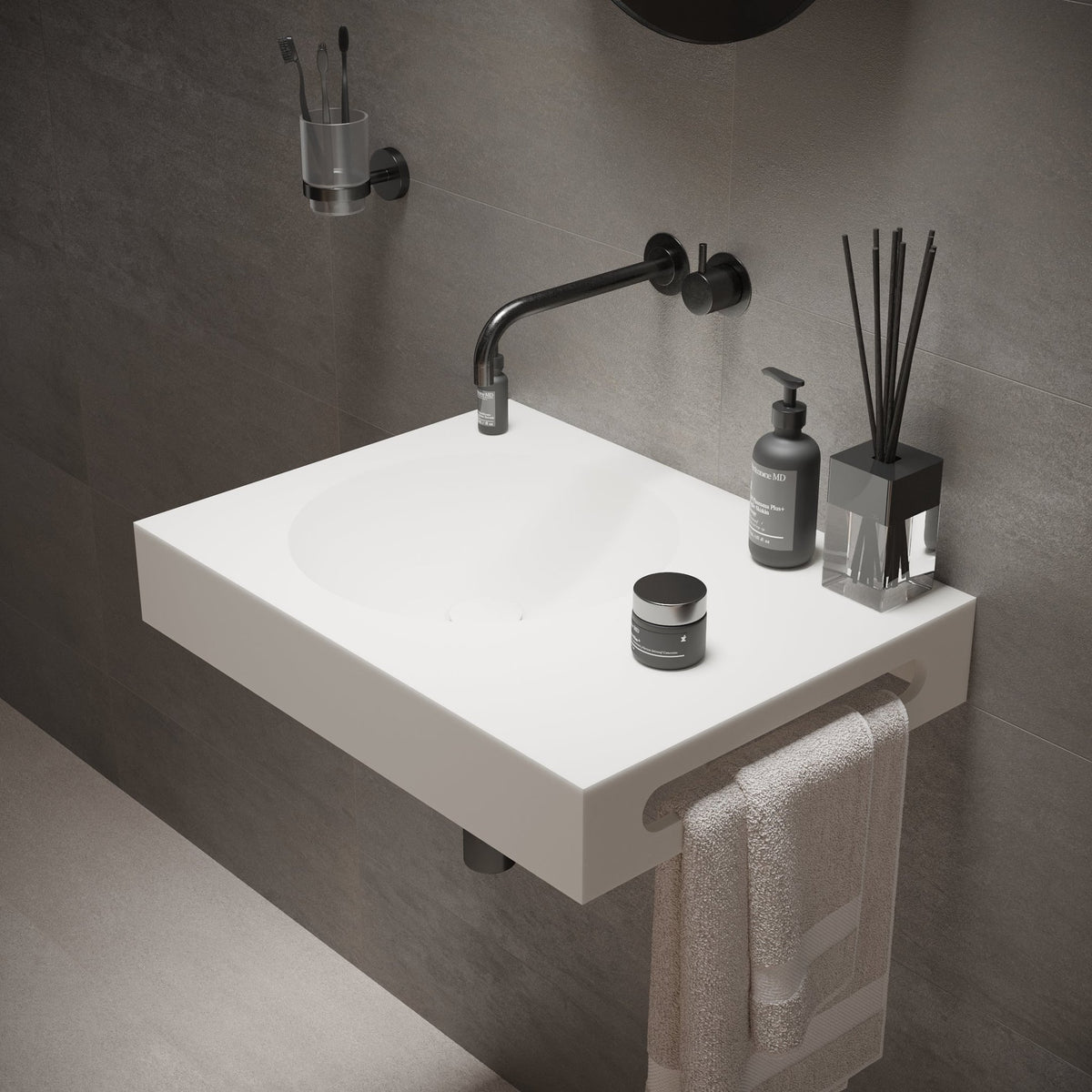 Ideavit SolidNext Wall - Mounted Sink – 24" Matte White – – –