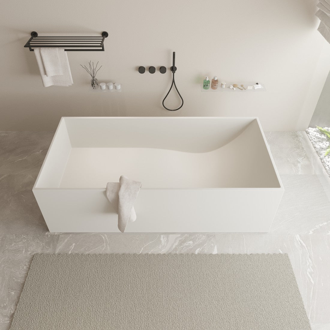 Ideavit SolidStar Freestanding Bathtub – 76 gal – –