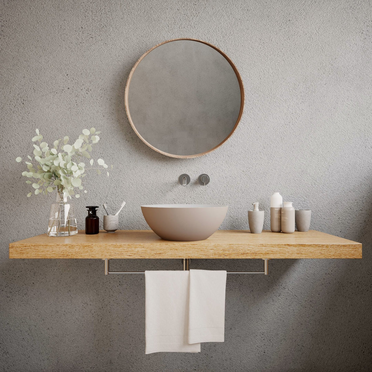 Ideavit SolidThin 39 Vessel Sink – 15″ Matte White / Two - Tone Finishes – Matte Grey Beige – –