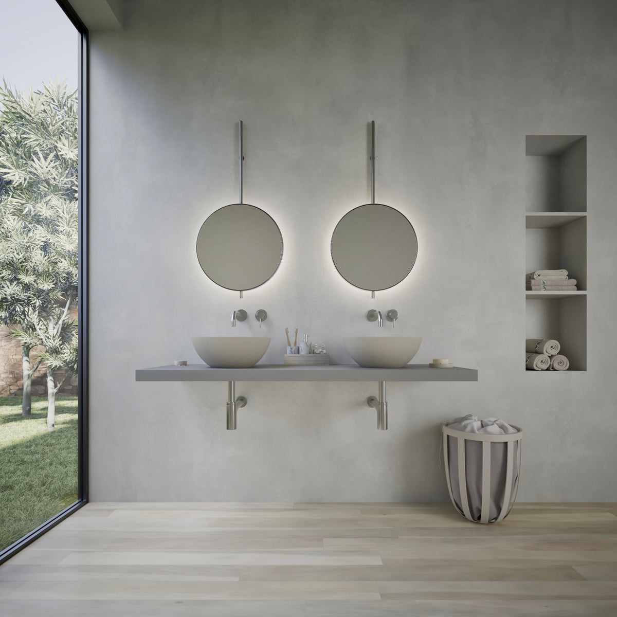 Ideavit SolidThin 39 Vessel Sink – 15″ Matte White / Two - Tone Finishes – Matte Pebble Grey – –