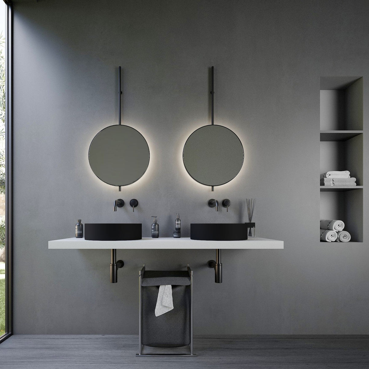 Ideavit SolidThin 40 Vessel Sink – 16" Matte White / Two - Tone Finishes – Matte Black – –