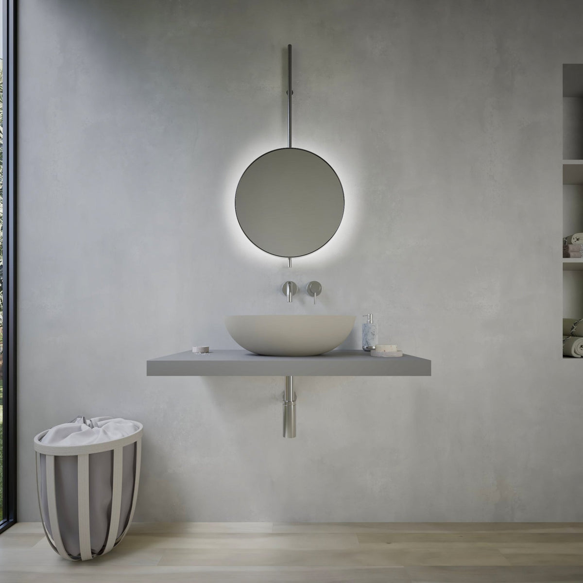 Ideavit SolidThin OV 50 Vessel Sink – 20" Matte White / Two - Tone Finishes – Matte Pebble Grey – –