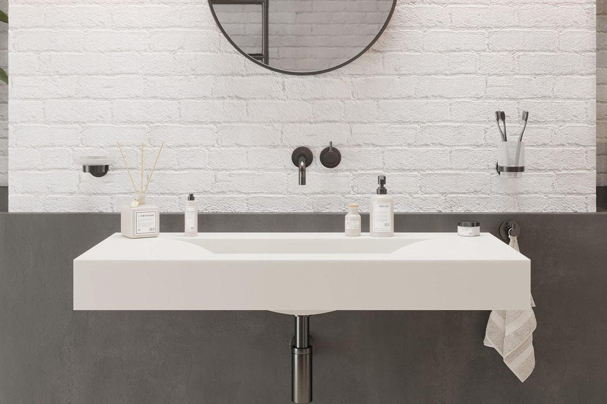 Ideavit SolidVolo 100 Wall - Mounted Sink – 39" Matte White – – –