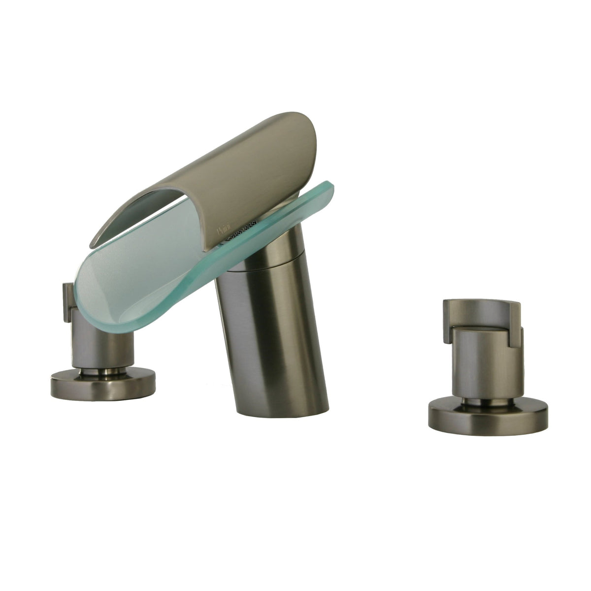 LaToscana MORGANA Roman Tub Faucet with Lever Handles Waterfall Style with Glass Spout – Brushed Nickel – –