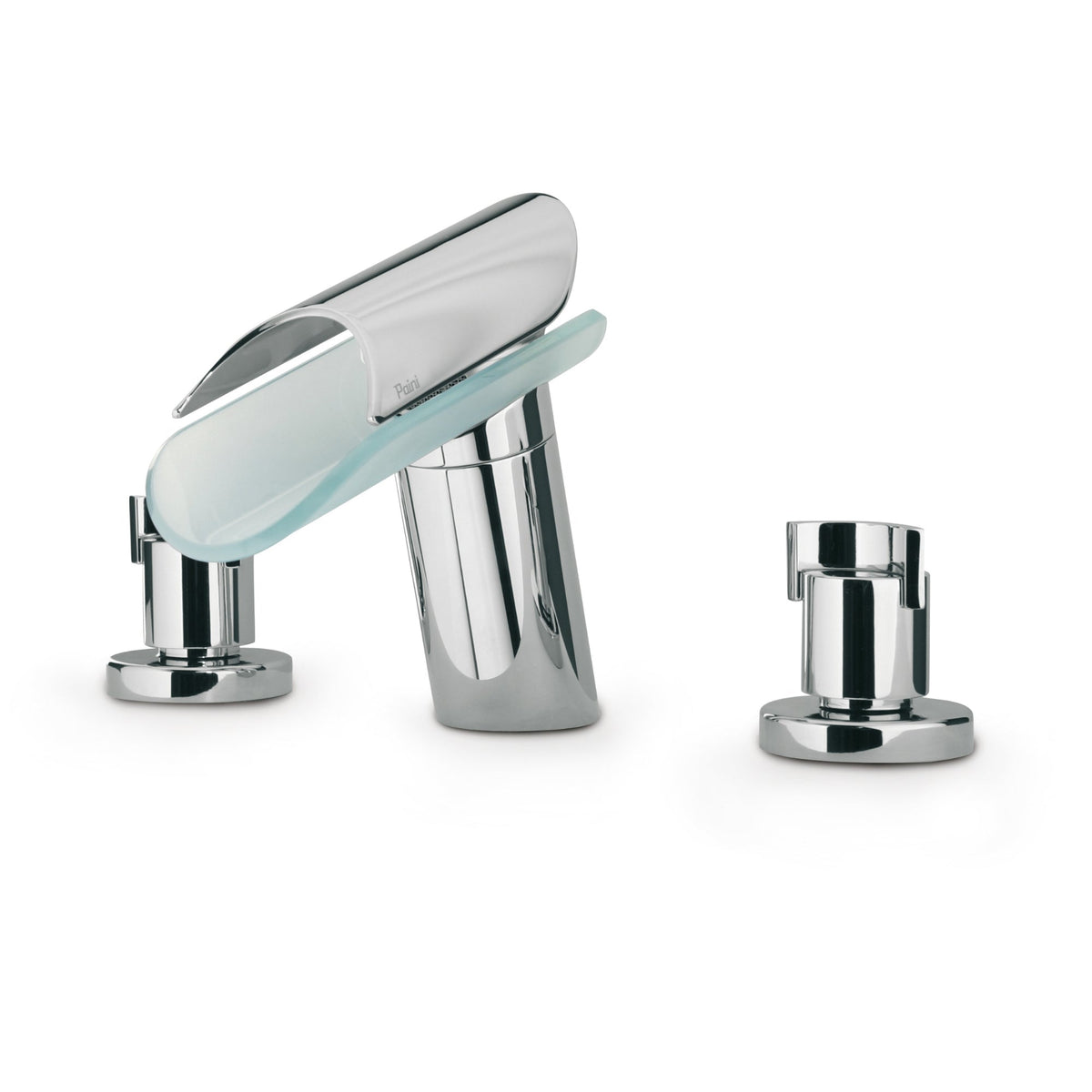 LaToscana MORGANA Roman Tub Faucet with Lever Handles Waterfall Style with Glass Spout – Chrome – –