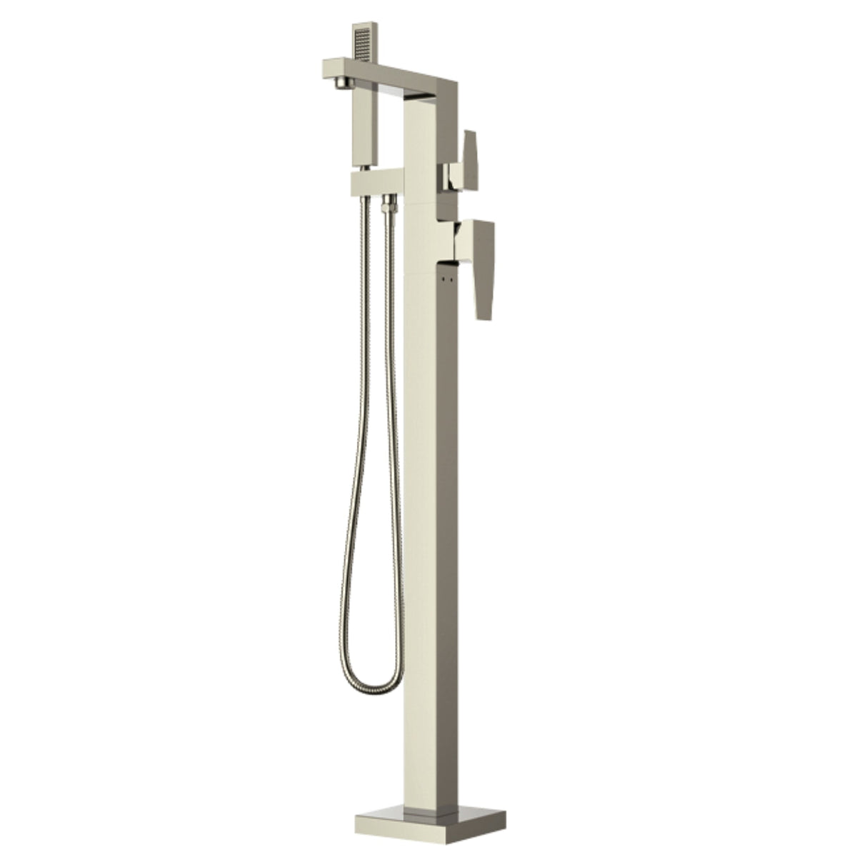 LaToscana QUADRO Freestanding Floor Mounted Tub Filler – Brushed Nickel – –