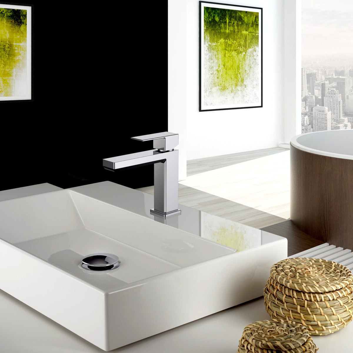 LaToscana QUADRO Single Lever Handle Lavatory Faucet – Chrome – –