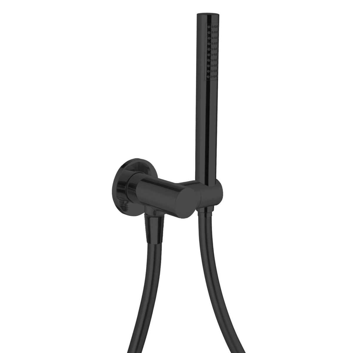 LaToscana Round Wall Mounted Brass Hand Shower Kit – Matt Black PVD – –