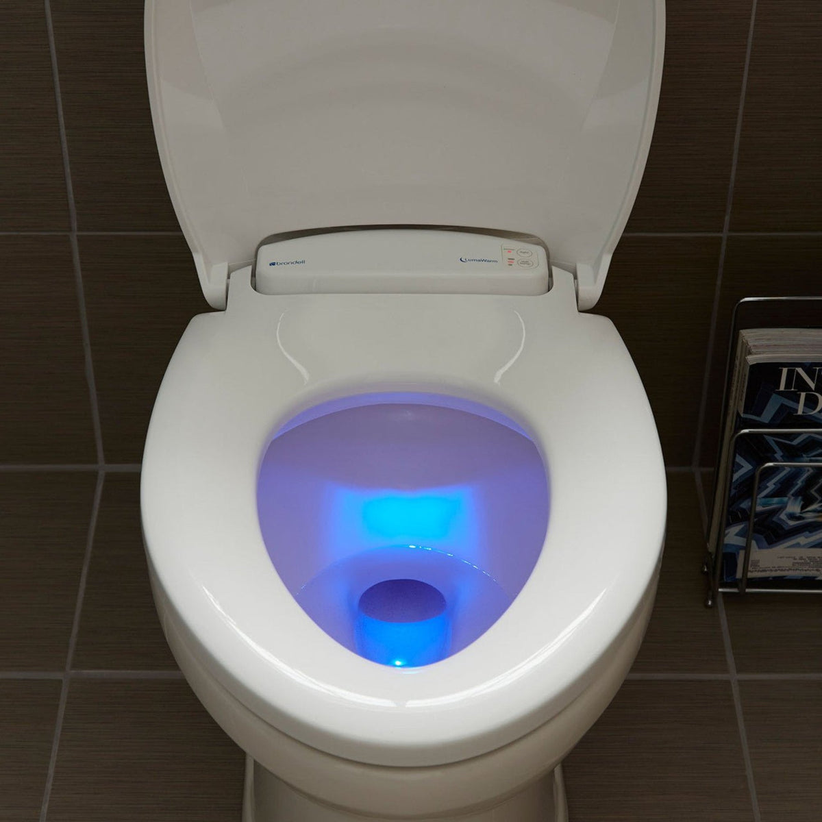 Brondell LumaWarm Heated Nightlight Toilet Seat – Round – Biscuit –