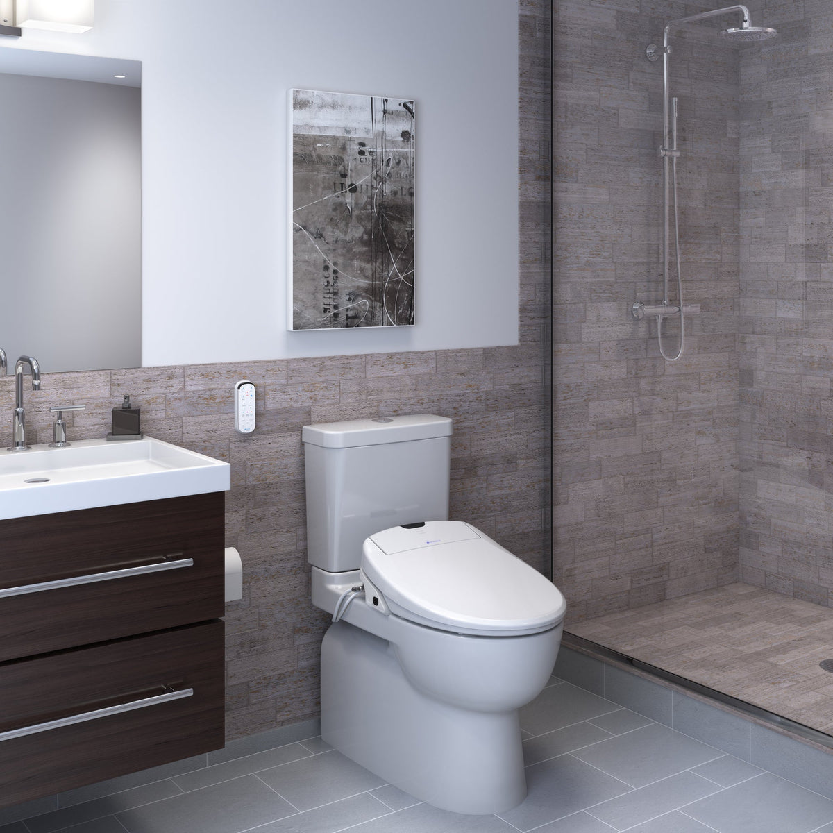 Brondell Swash 1400 Luxury Bidet Toilet Seat – Round – White –