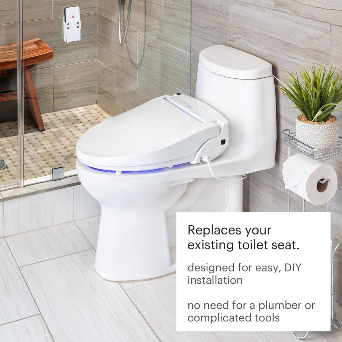 Brondell Swash Select BL97 Remote Controlled Bidet Seat – Elongated – White –