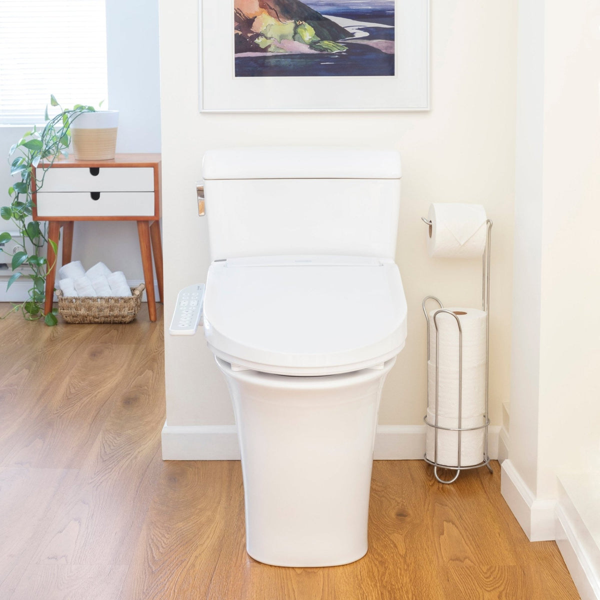 Brondell Swash Select DR801 Sidearm Bidet Seat with Warm Air Dryer and Deodorizer – Elongated – White –