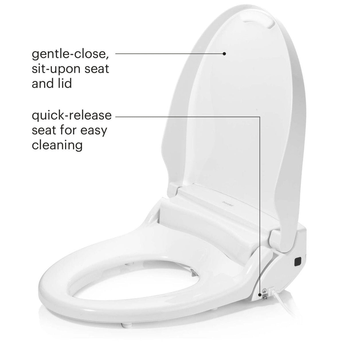 Brondell Swash Select EM617 Bidet Seat with Warm Air Dryer – Elongated – White –