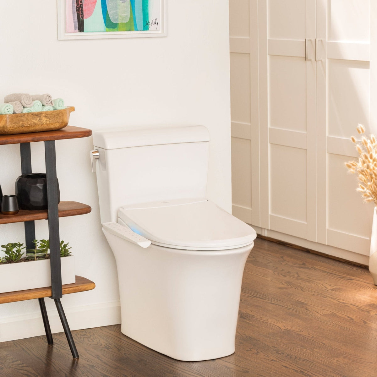 Brondell Swash Thinline T22 Luxury Bidet Toilet Seat with Side Arm Control – Elongated – White –