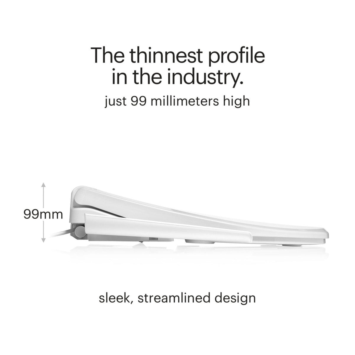 Brondell Swash Thinline T22 Luxury Bidet Toilet Seat with Side Arm Control – Elongated – White –