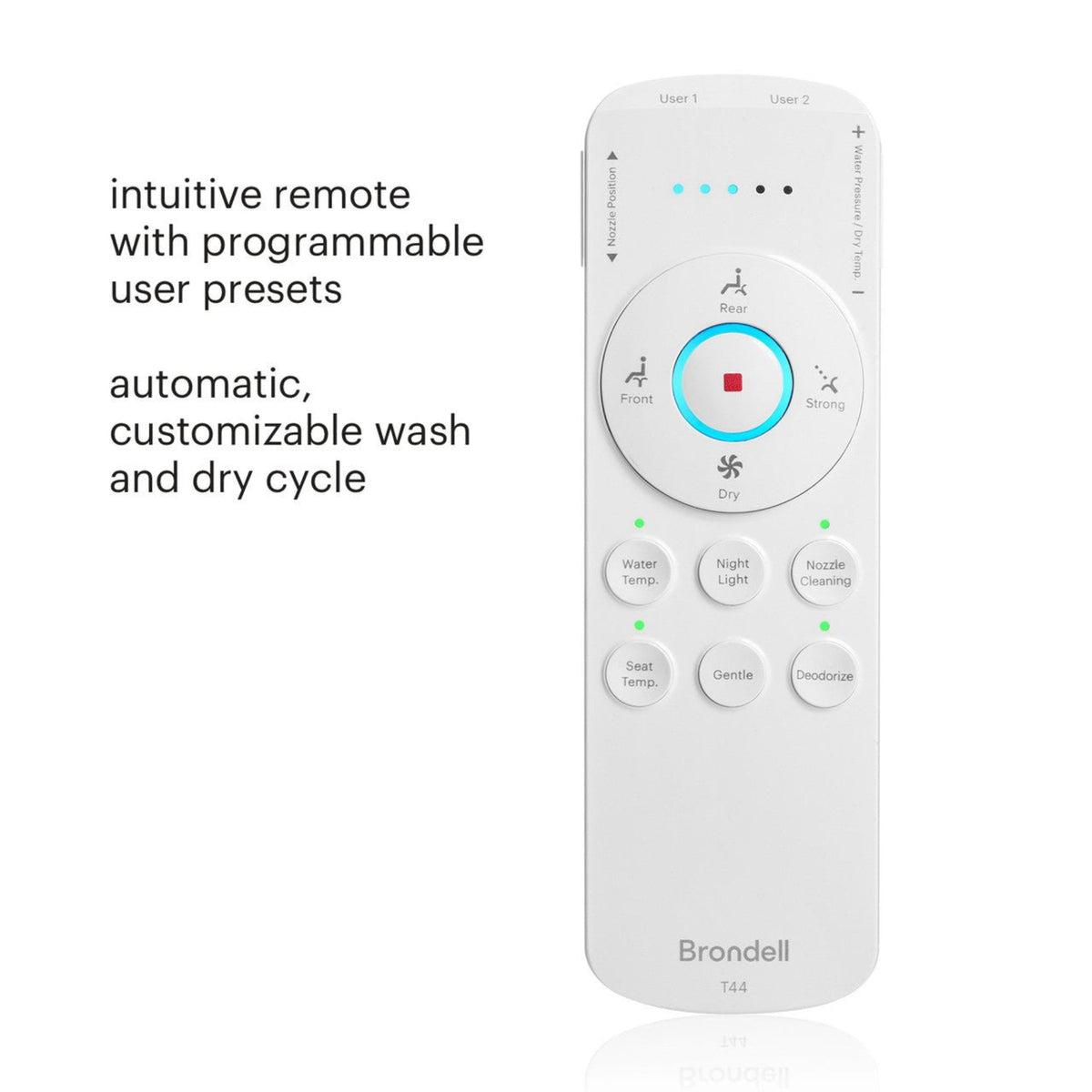 Brondell Swash Thinline T44 Luxury Bidet Toilet Seat with Remote Control – Elongated – White –