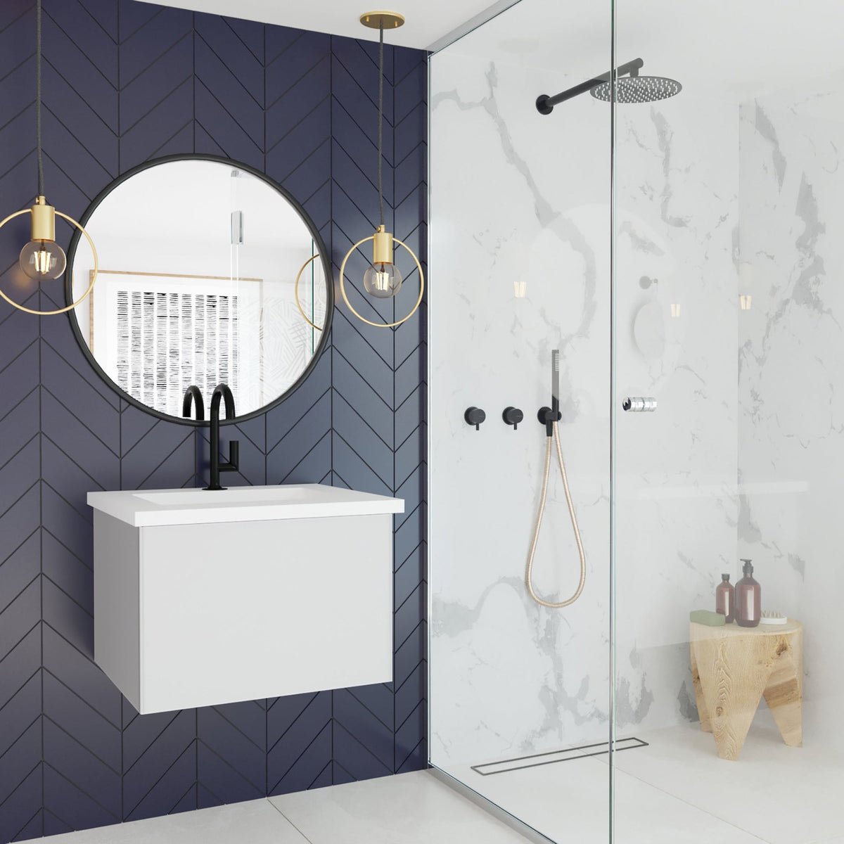 Laviva Vitri 24" Cloud White Bathroom Vanity with VIVA Stone Matte White Solid Surface Countertop – – –