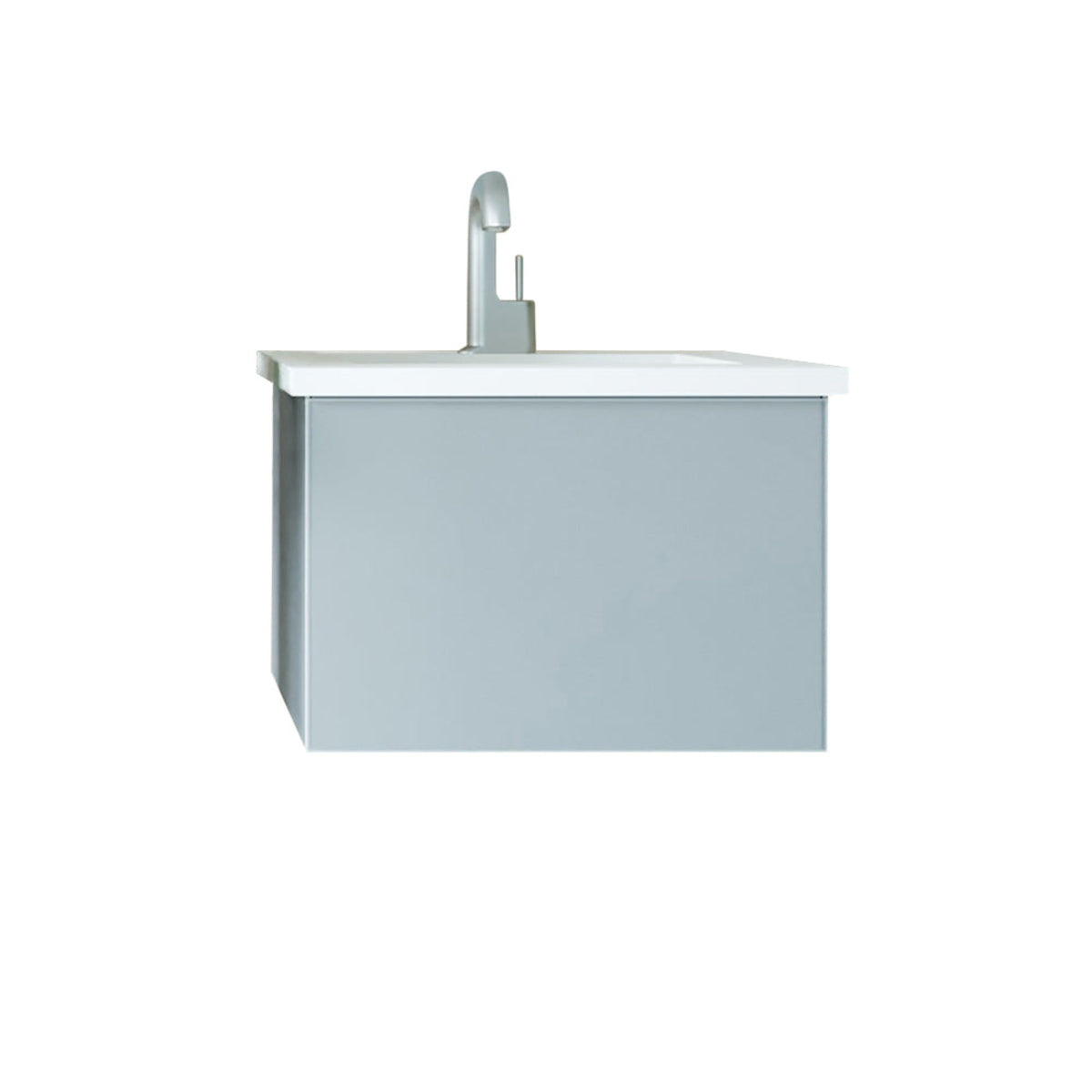 Laviva Vitri 24" Fossil Grey Bathroom Vanity with VIVA Stone Matte White Solid Surface Countertop – – –