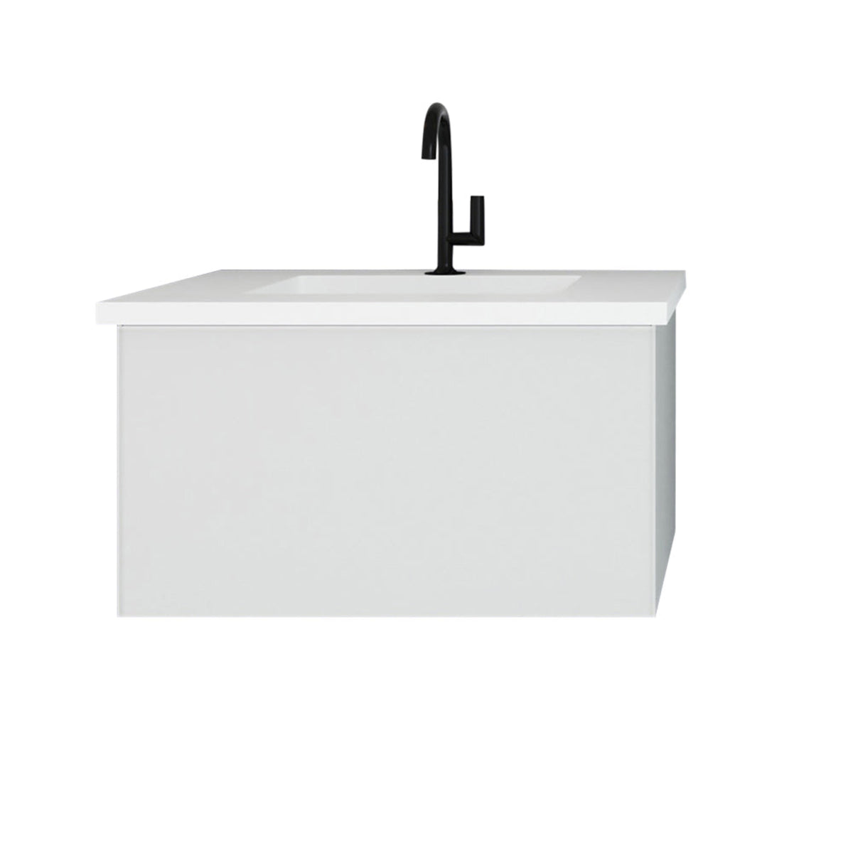 Laviva Vitri 30" Cloud White Bathroom Vanity with VIVA Stone Matte White Solid Surface Countertop – – –