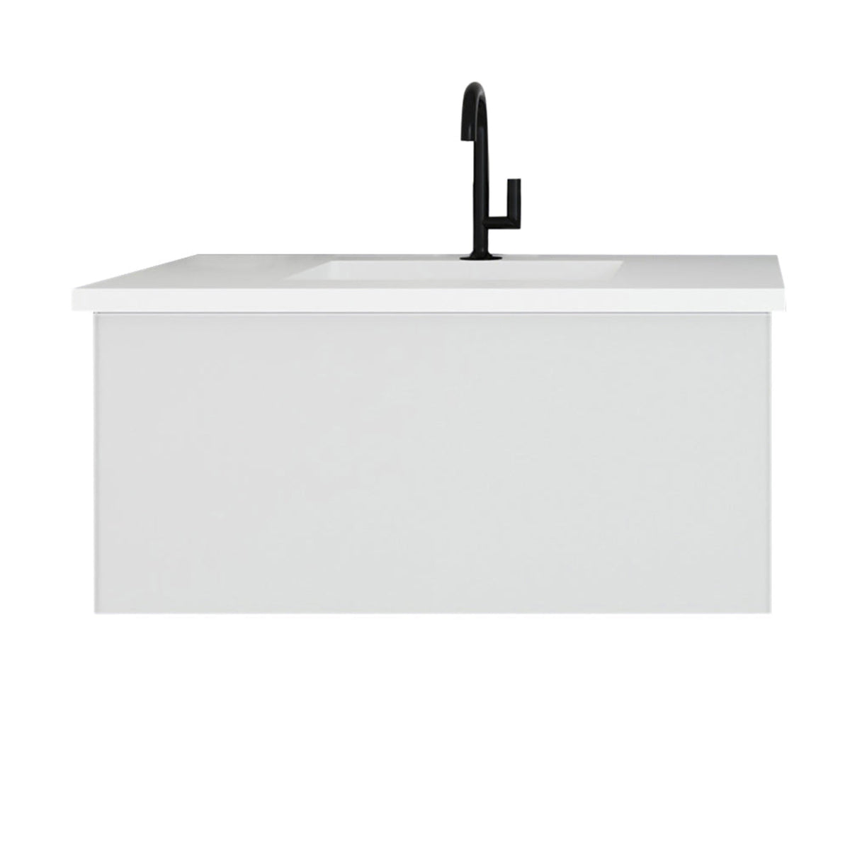 Laviva Vitri 36" Cloud White Bathroom Vanity with VIVA Stone Matte White Solid Surface Countertop – – –