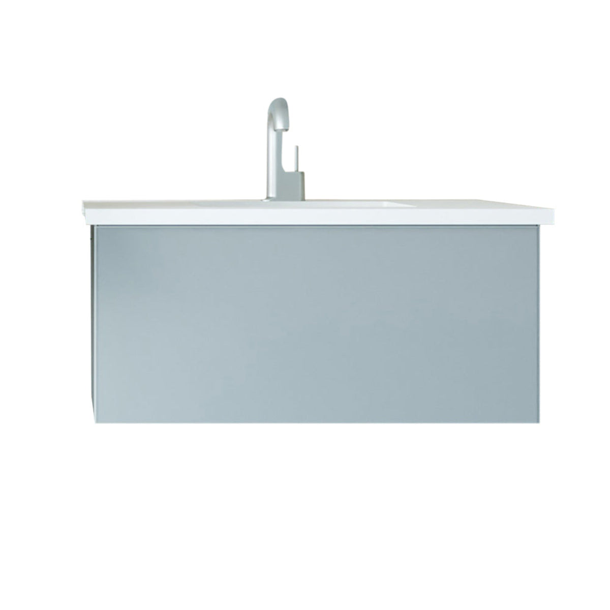 Laviva Vitri 36" Fossil Grey Bathroom Vanity with VIVA Stone Matte White Solid Surface Countertop – – –