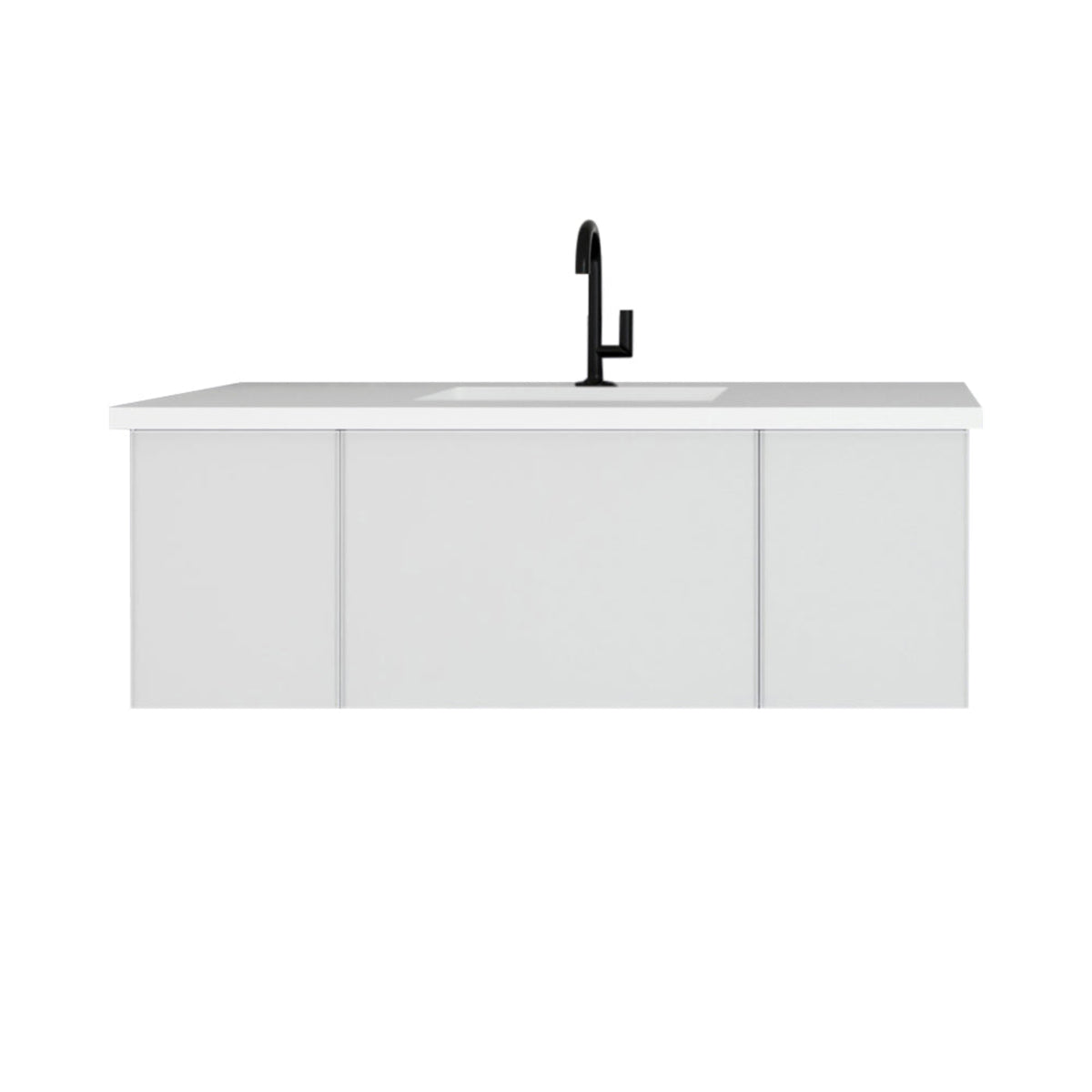 Laviva Vitri 48" Cloud White Bathroom Vanity with VIVA Stone Matte White Solid Surface Countertop – – –