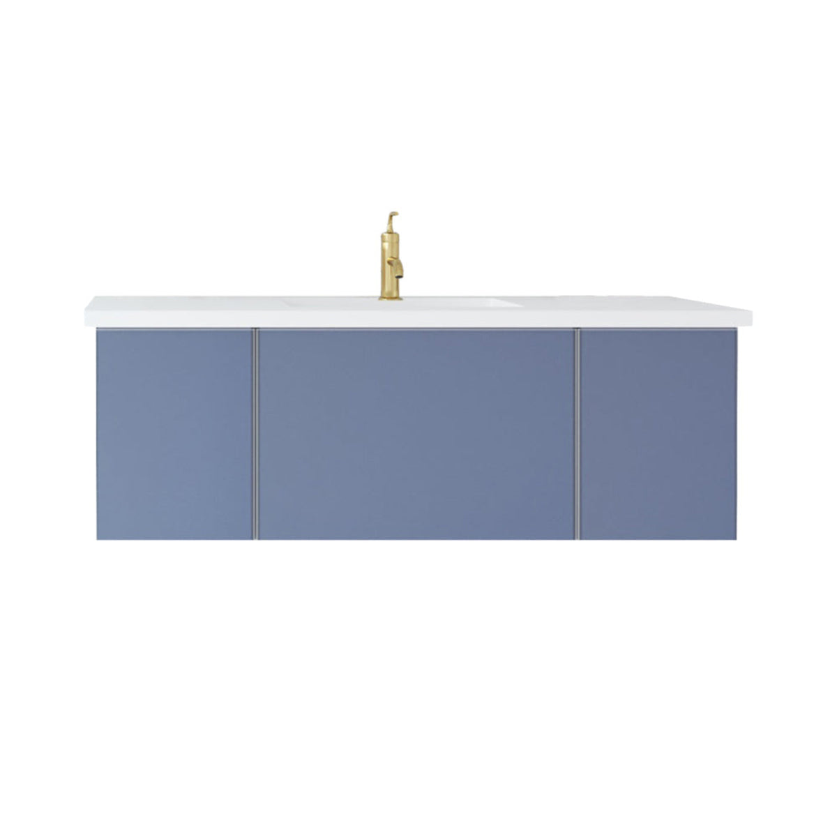 Laviva Vitri 48" Nautical Blue Bathroom Vanity with VIVA Stone Matte White Solid Surface Countertop – – –