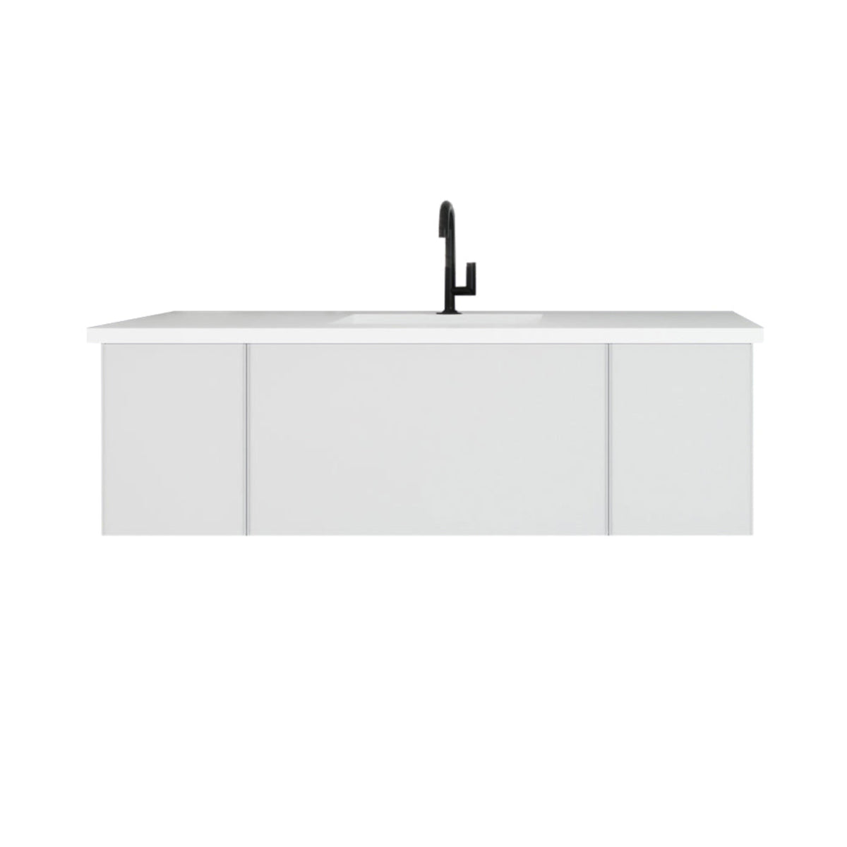 Laviva Vitri 54" Cloud White Bathroom Vanity with VIVA Stone Matte White Solid Surface Countertop – – –