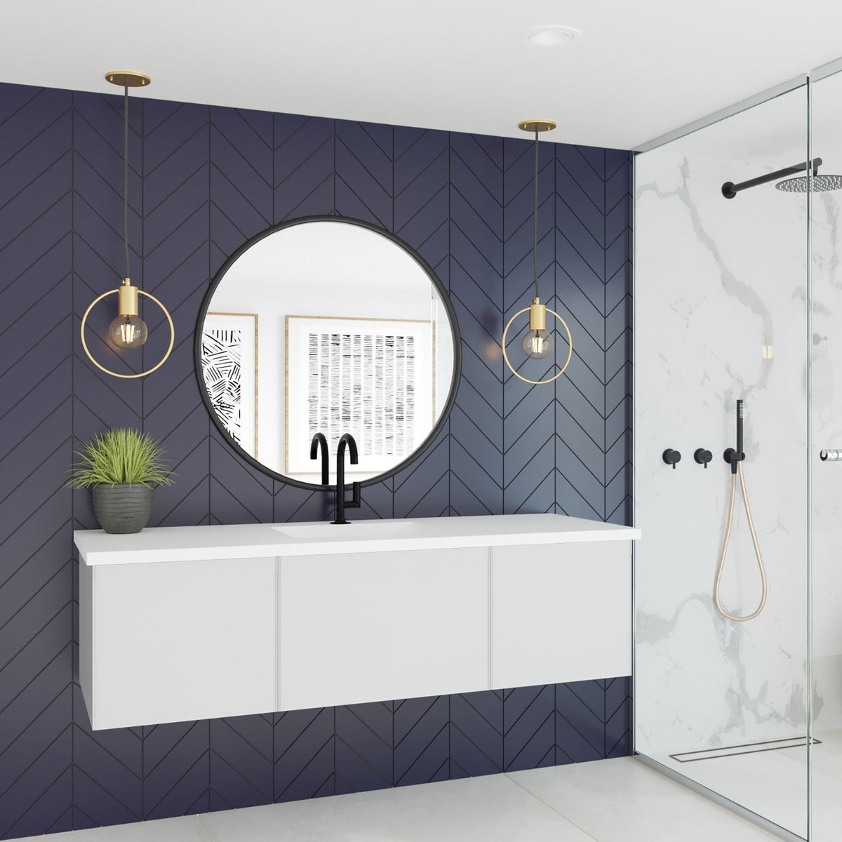 Laviva Vitri 60" Cloud White Single Sink Bathroom Vanity with VIVA Stone Matte White Solid Surface Countertop – – –