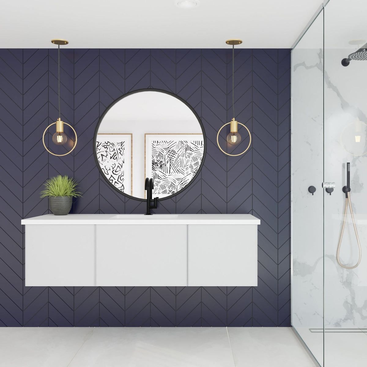 Laviva Vitri 60" Cloud White Single Sink Bathroom Vanity with VIVA Stone Matte White Solid Surface Countertop – – –