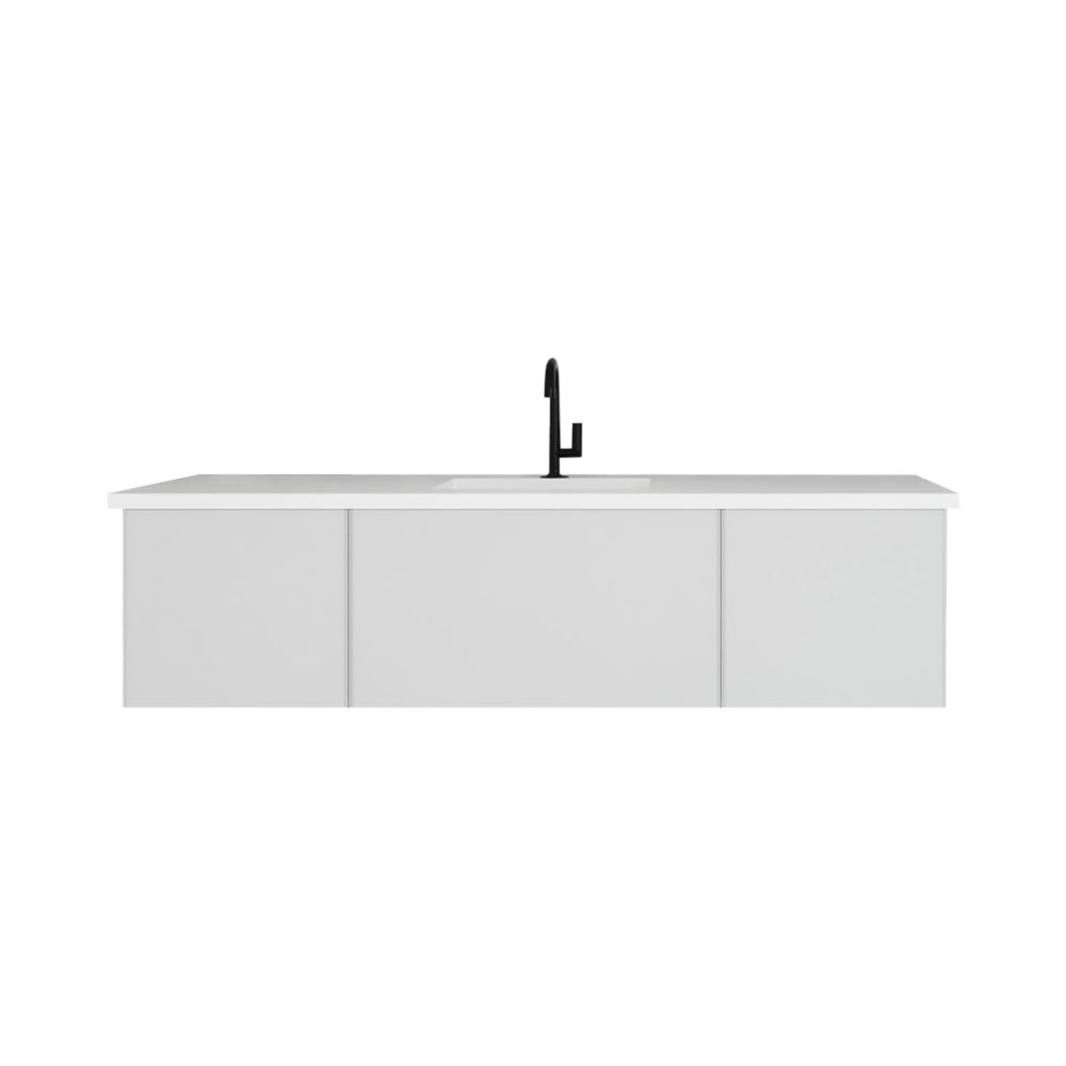 Laviva Vitri 66" Cloud White Single Sink Bathroom Vanity with VIVA Stone Matte White Solid Surface Countertop – – –