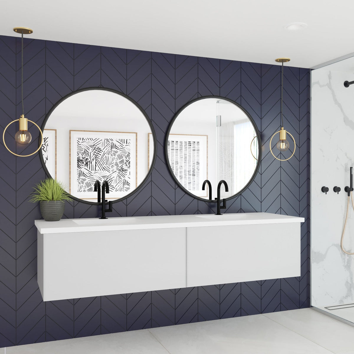 Laviva Vitri 72" Cloud White Double Sink Bathroom Vanity with VIVA Stone Matte White Solid Surface Countertop – – –