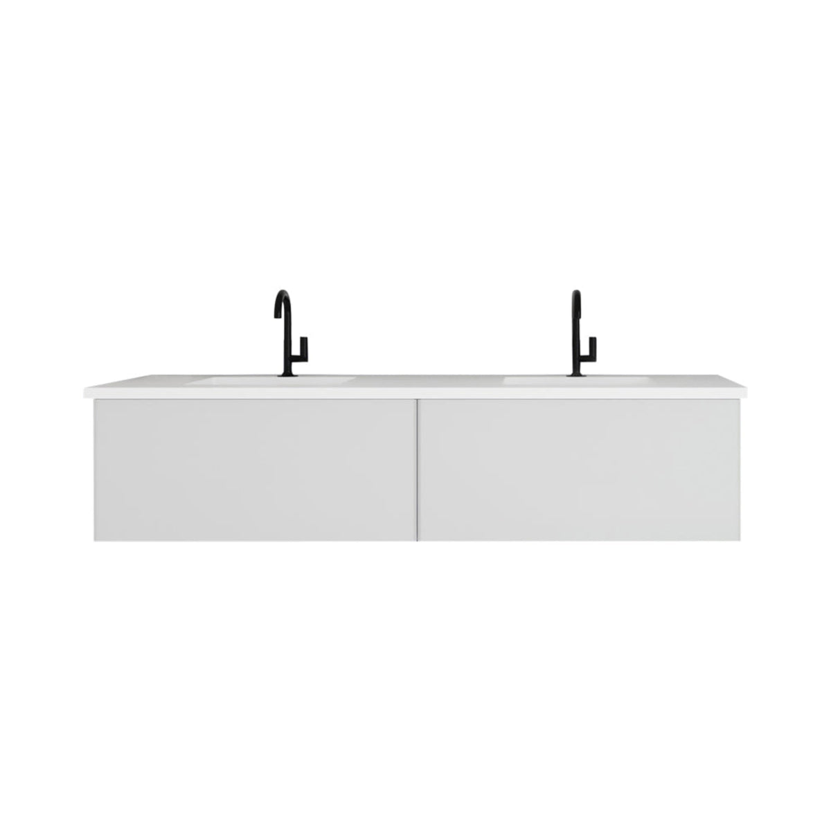 Laviva Vitri 72" Cloud White Double Sink Bathroom Vanity with VIVA Stone Matte White Solid Surface Countertop – – –