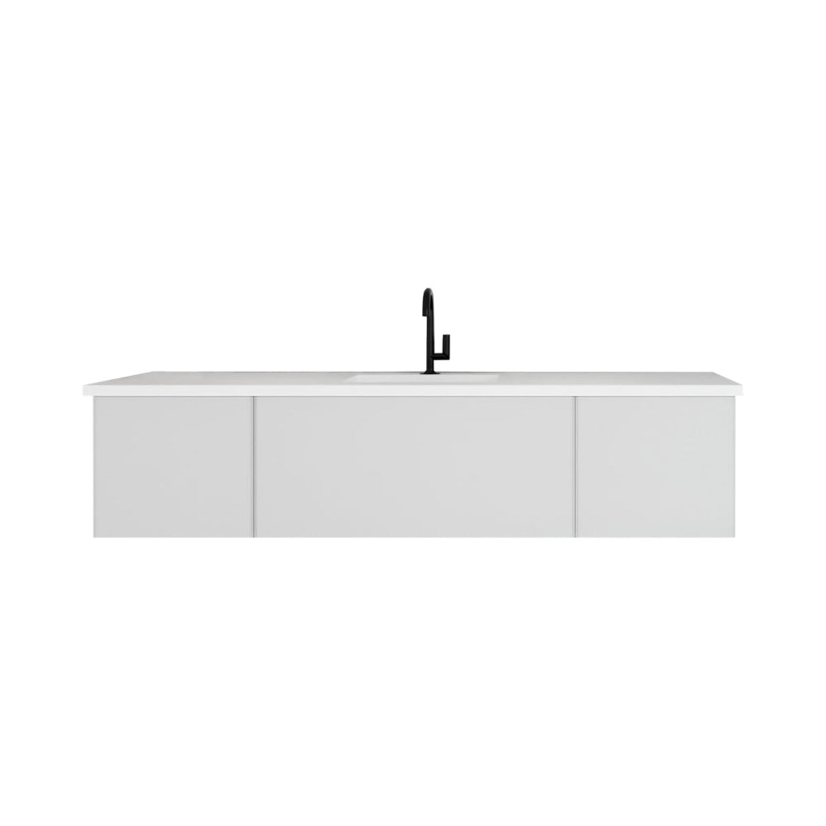 Laviva Vitri 72" Cloud White Single Sink Bathroom Vanity with VIVA Stone Matte White Solid Surface Countertop – – –