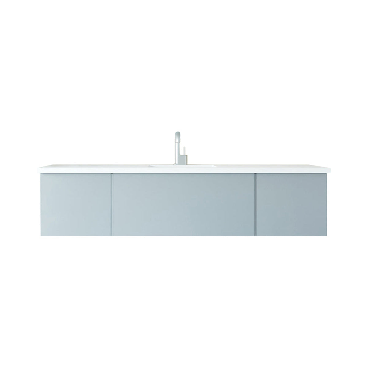 Laviva Vitri 72" Fossil Grey Single Sink Bathroom Vanity with VIVA Stone Matte White Solid Surface Countertop – – –