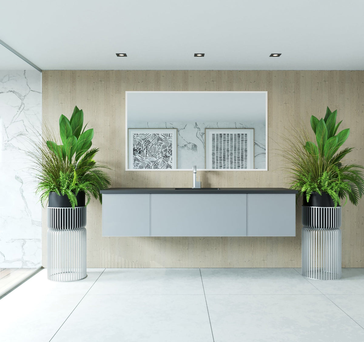 Laviva Vitri 72" Fossil Grey Single Sink Wall Hung Bathroom Vanity Cabinet – – –