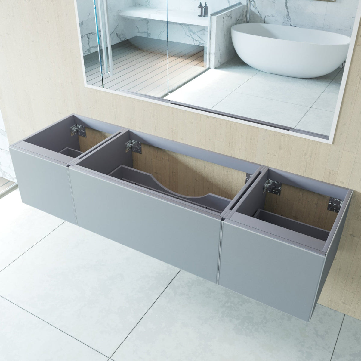 Laviva Vitri 72" Fossil Grey Single Sink Wall Hung Bathroom Vanity Cabinet – – –