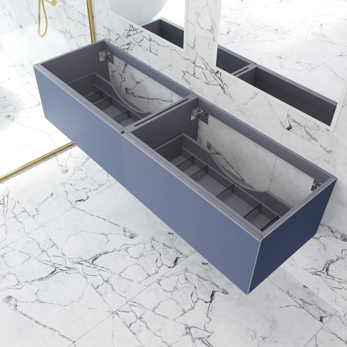 Laviva Vitri 72" Nautical Blue Double Sink Wall Hung Bathroom Vanity Cabinet – – –