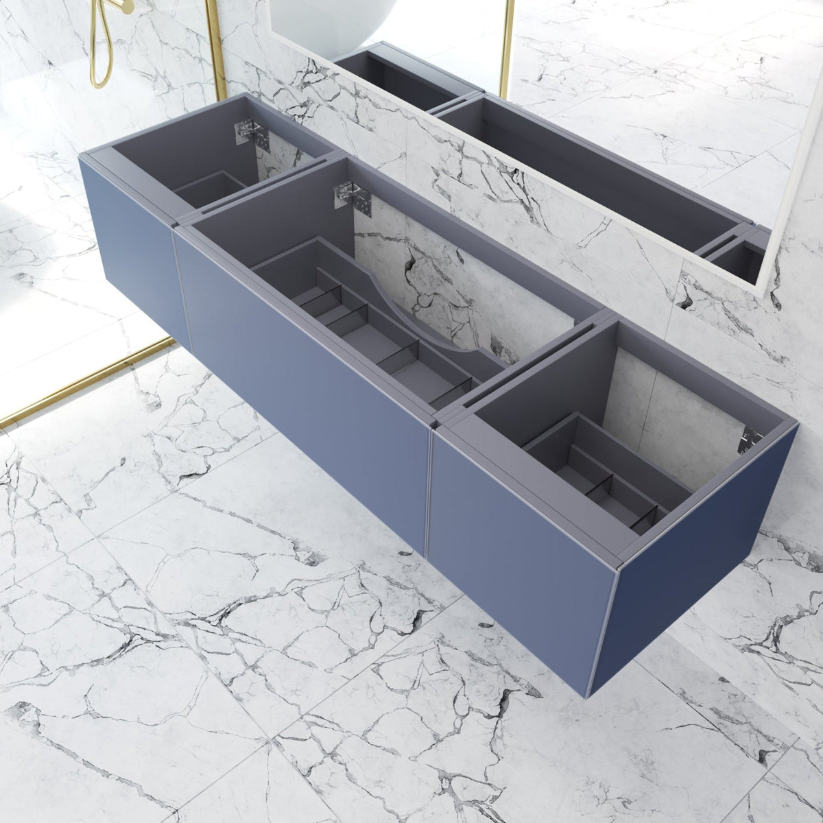 Laviva Vitri 72" Nautical Blue Single Sink Wall Hung Bathroom Vanity Cabinet – – –