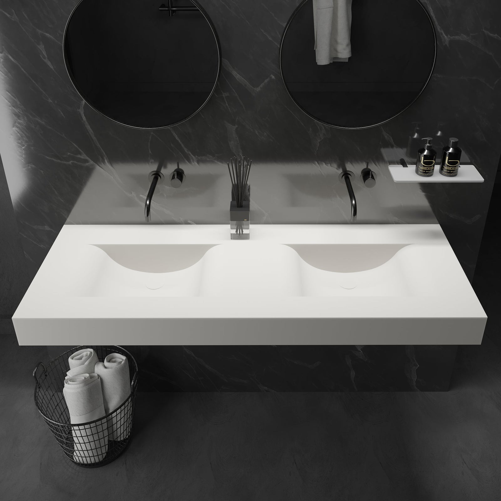 Double Wall-Mounted Washbasins
