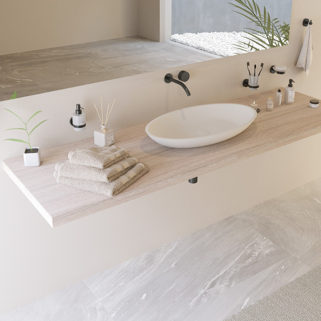 Ideavit SolidJazz 70 Vessel Sink – 28&quot; Matte White