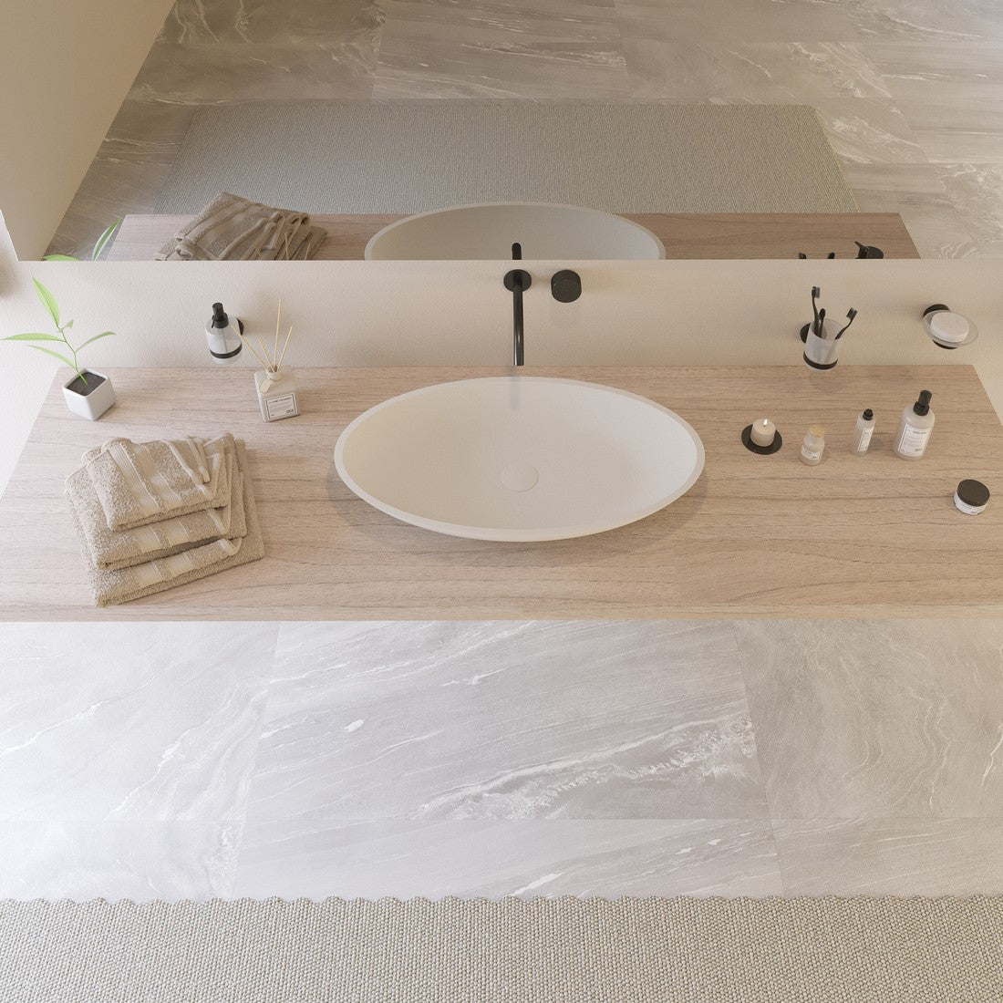 Ideavit SolidJazz 70 Vessel Sink – 28&quot; Matte White