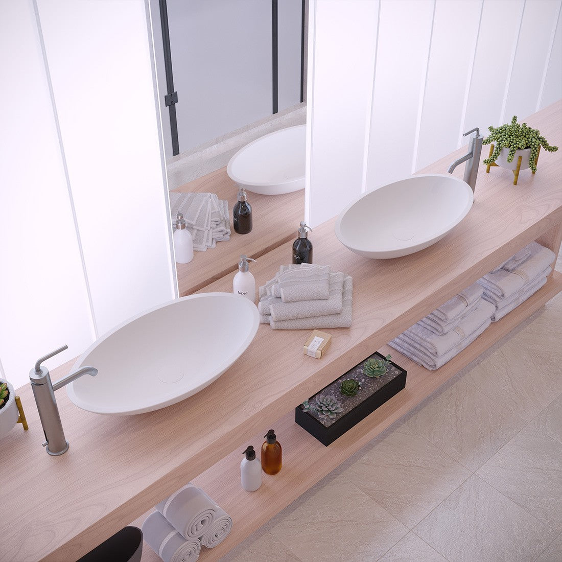 Ideavit SolidJazz 70 Vessel Sink – 28&quot; Matte White